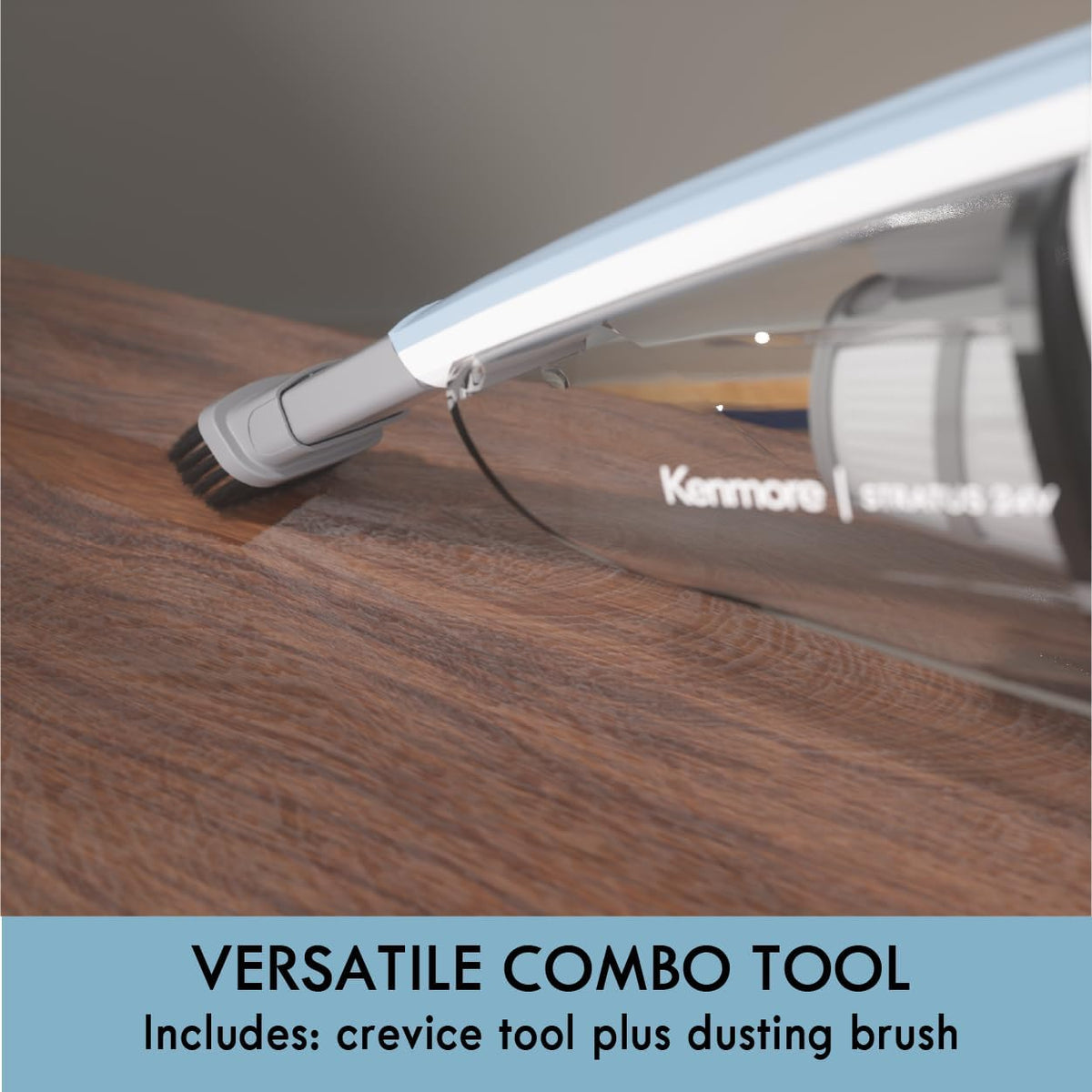 Kenmore DS1020 16V Cordless Stick Vacuum Lightweight 2-in-1 Handheld, LED Headlight with 2-Speed