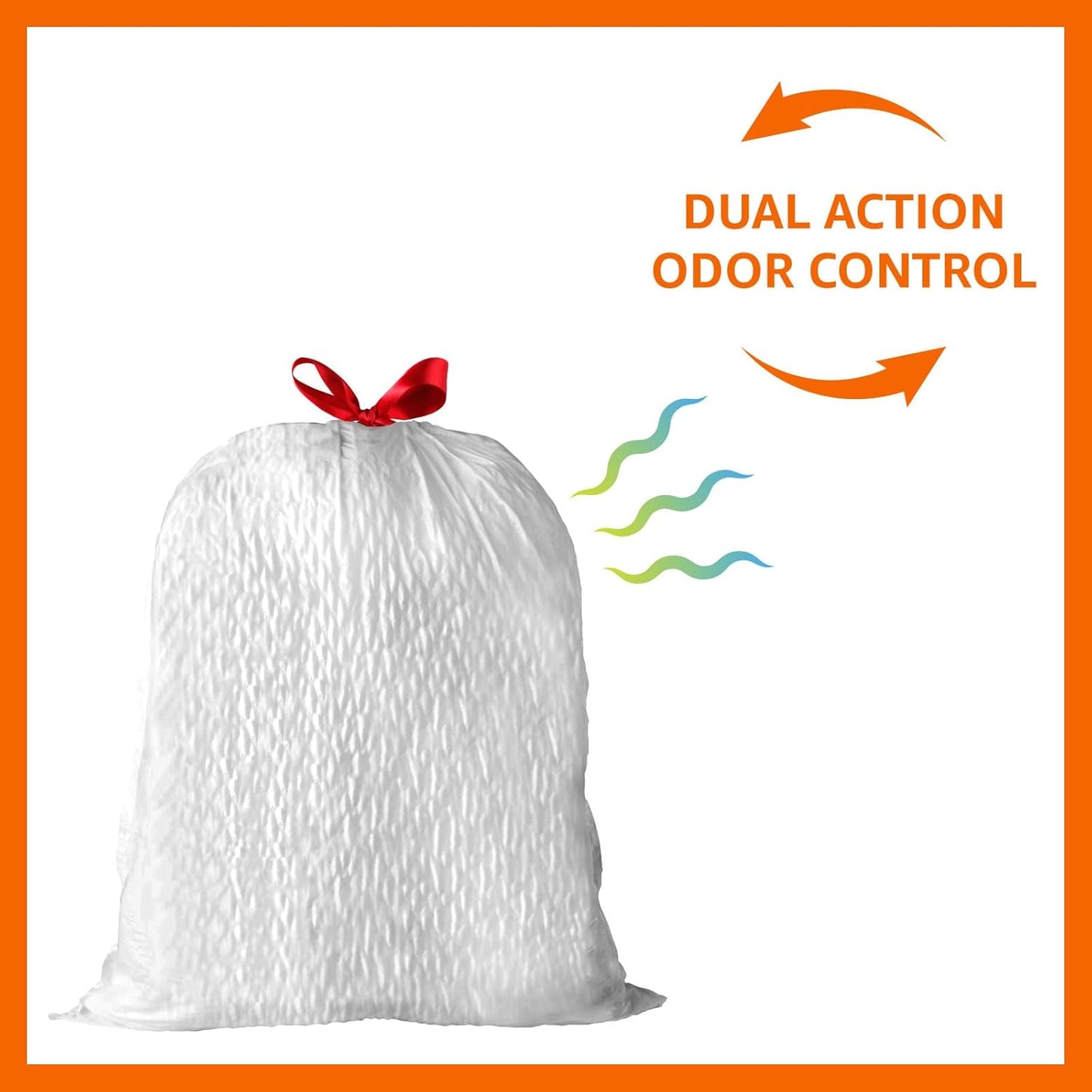 Amazon Basics Ultra-Force Tall Kitchen Drawstring Trash Bags, Classic Clean Scented, 13 Gallon, 80
