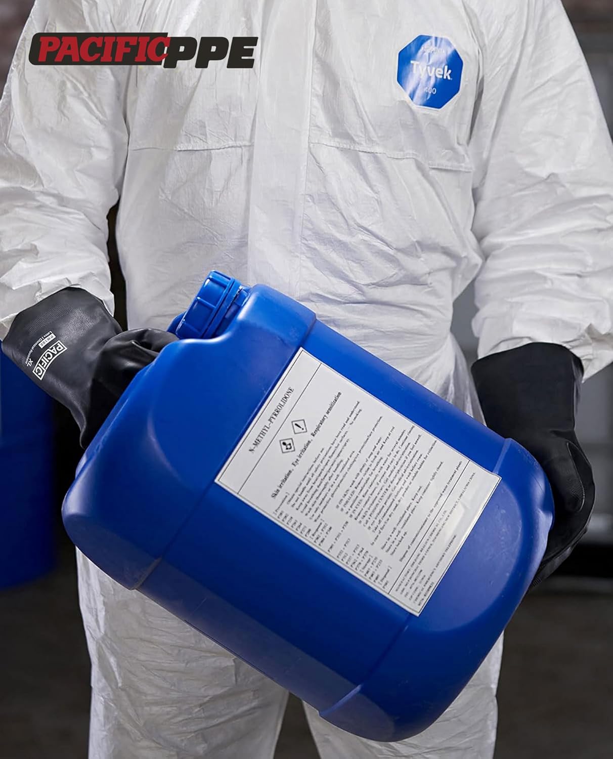 PACIFIC PPE Chemical Resistant Gloves, Heavy Duty Industrial Rubber Gloves, Resist Acid, Alkali and