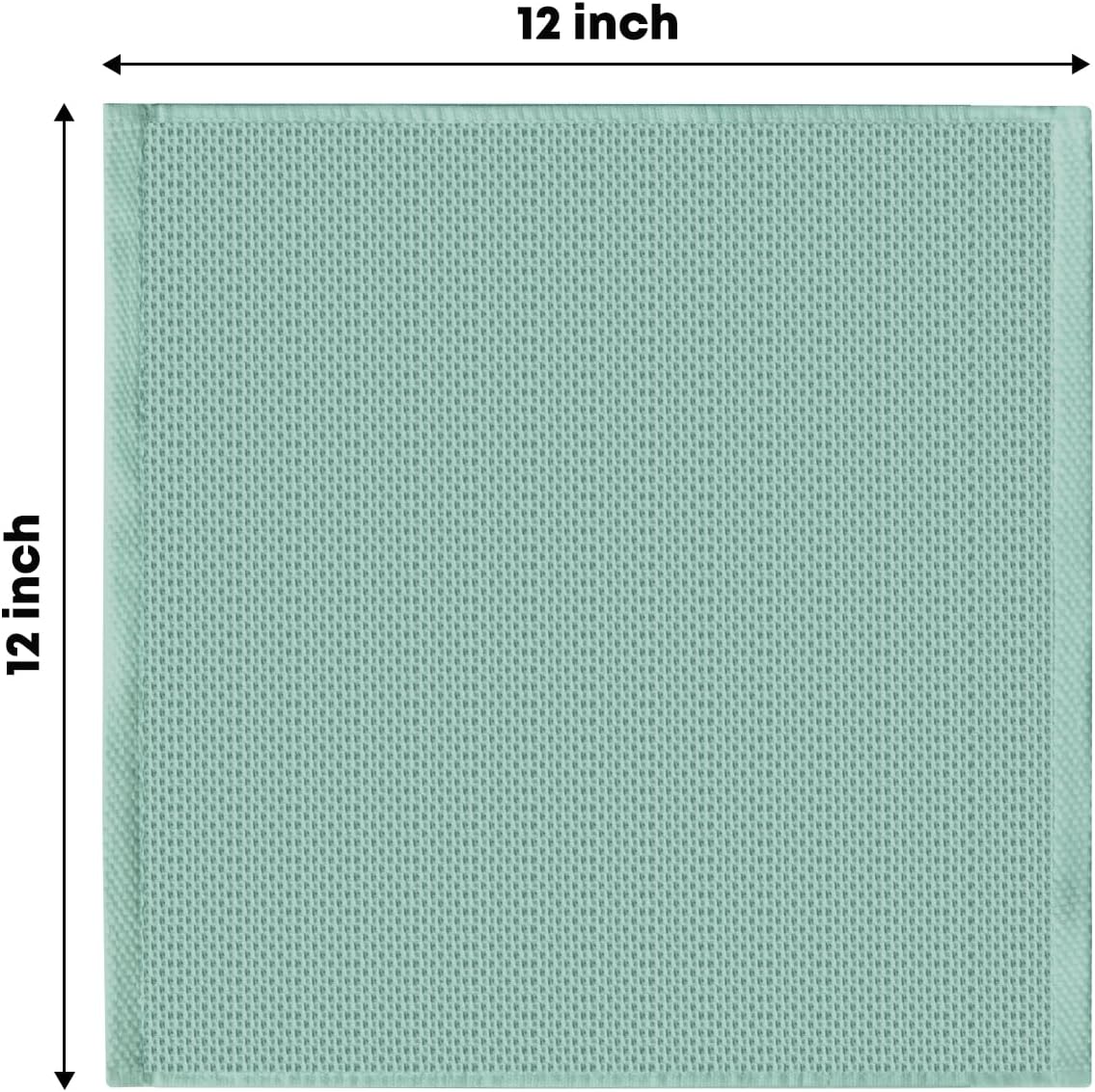 Artoid Mode 100% Cotton Light Green Waffle Weave Kitchen Dish Cloths, 12x12 Inch Ultra Soft