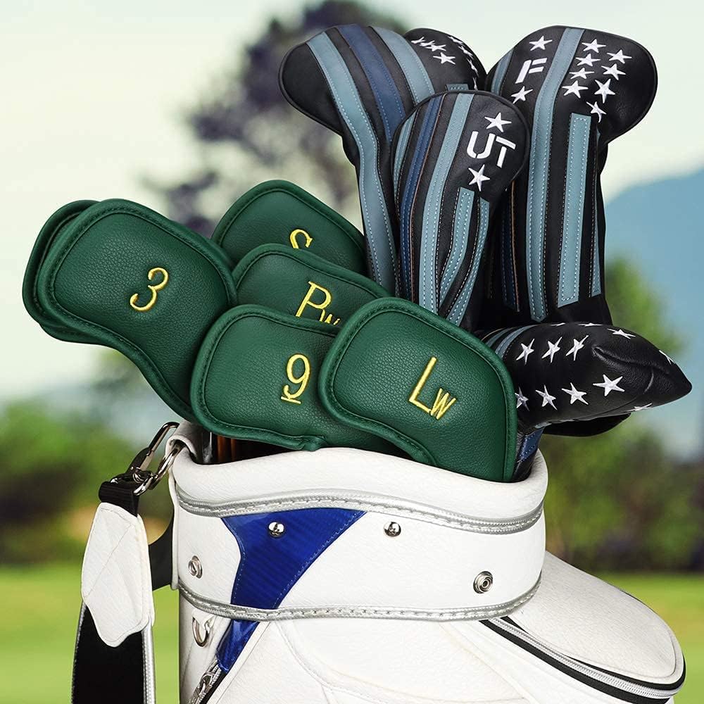 CRAFTSMAN GOLF 12pcs or 1pc Thick Synthetic Leather Golf Iron Head Covers Set Headcover Fit All