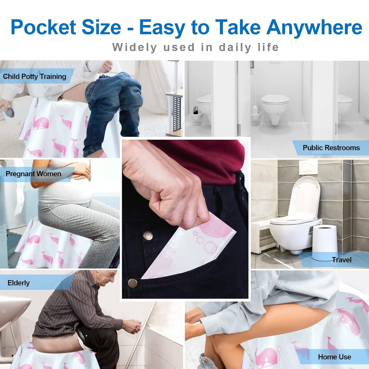 21 Pack Toilet Seat Covers Disposable, Extra Large Disposable Toilet Seat Covers for Adults