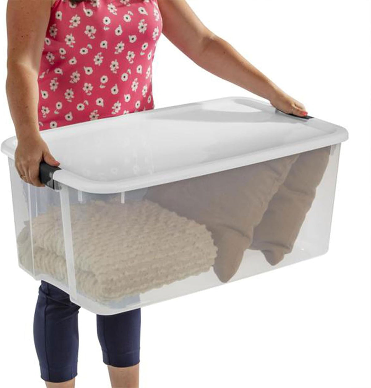 Sterilite 4-Pack Ultra Latching Box, Storage Bins with Lids, Clear Plastic, 116 Quart - Heavy-Duty
