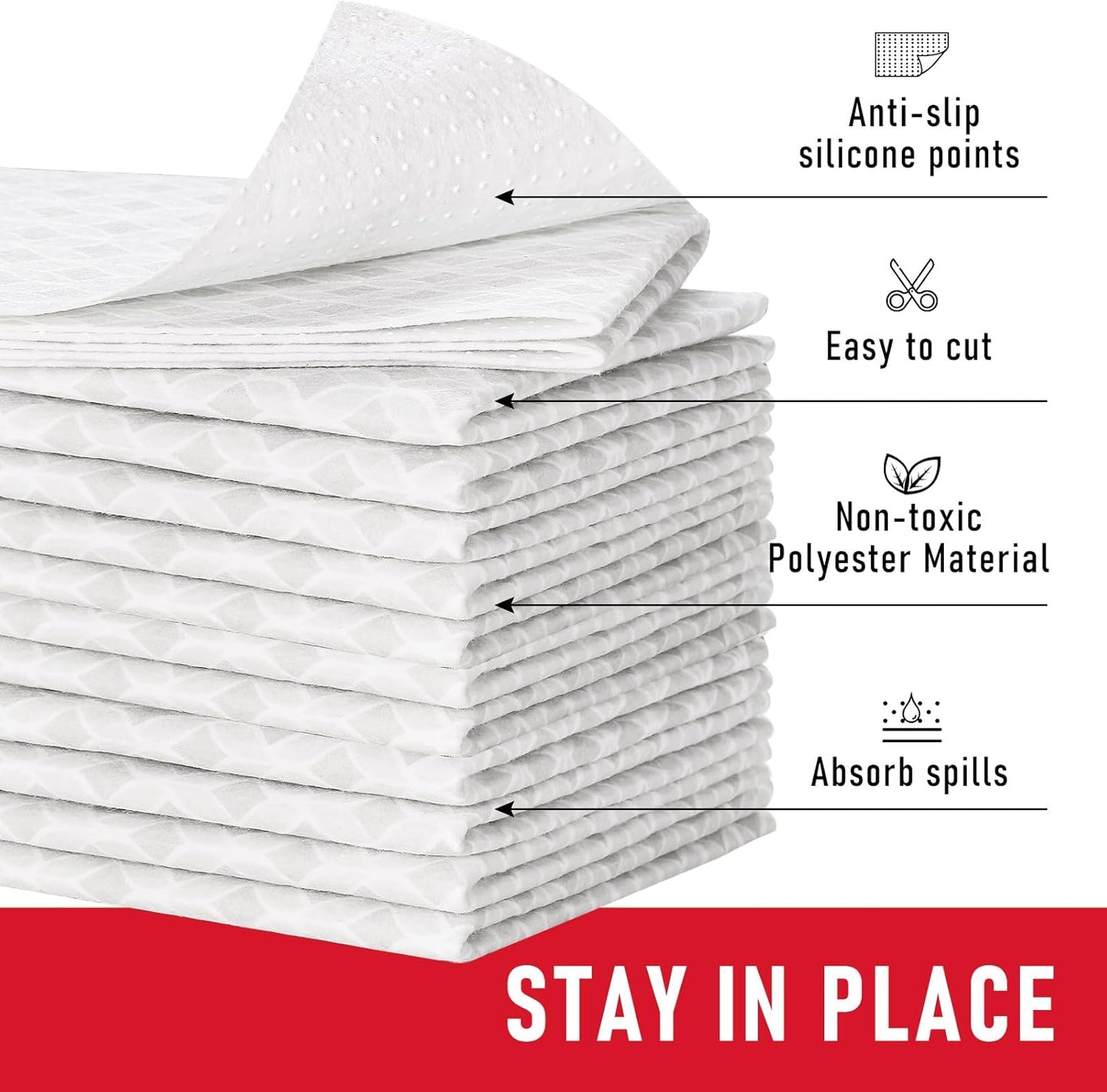 Cooyes Refrigerator Liners 17.7" x 24", Absorbent Strong Grip Fridge Mats Machine Washable