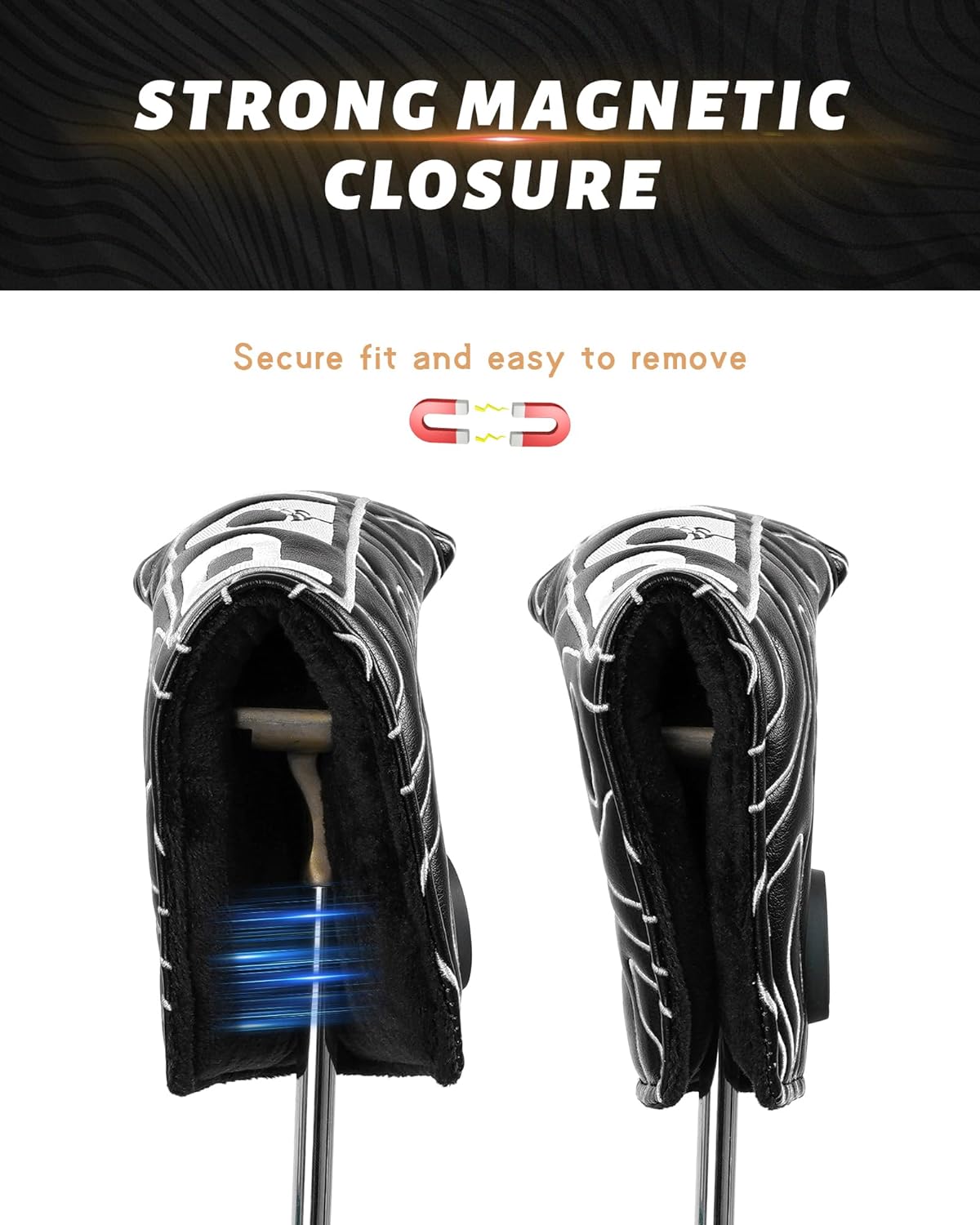 Big Teeth Golf Club Covers Full Set Driver Headcover Fairway Wood Hybrid Golf Club Iron Head