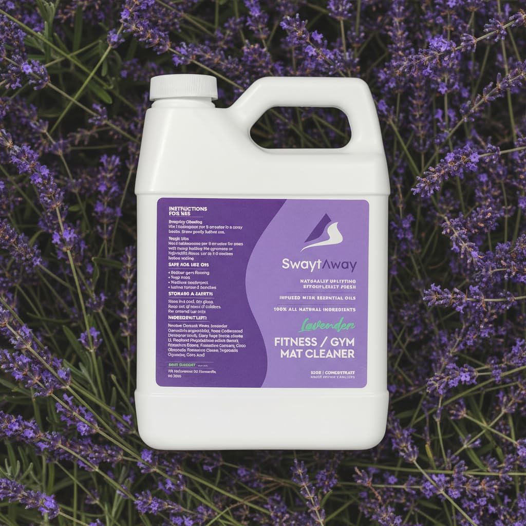 SwaytAway Fitness Mat Cleaner Concentrate – 32oz Lavender Essential Oil Formula – Aromatherapy Yoga