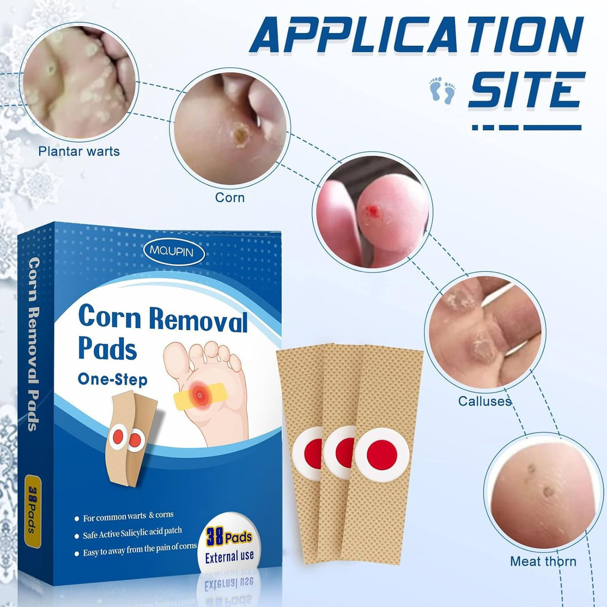 38 Count Corn Removal Pads for Feet and Toe, Corn Plasters Feet Remover for Feet Extra Strength