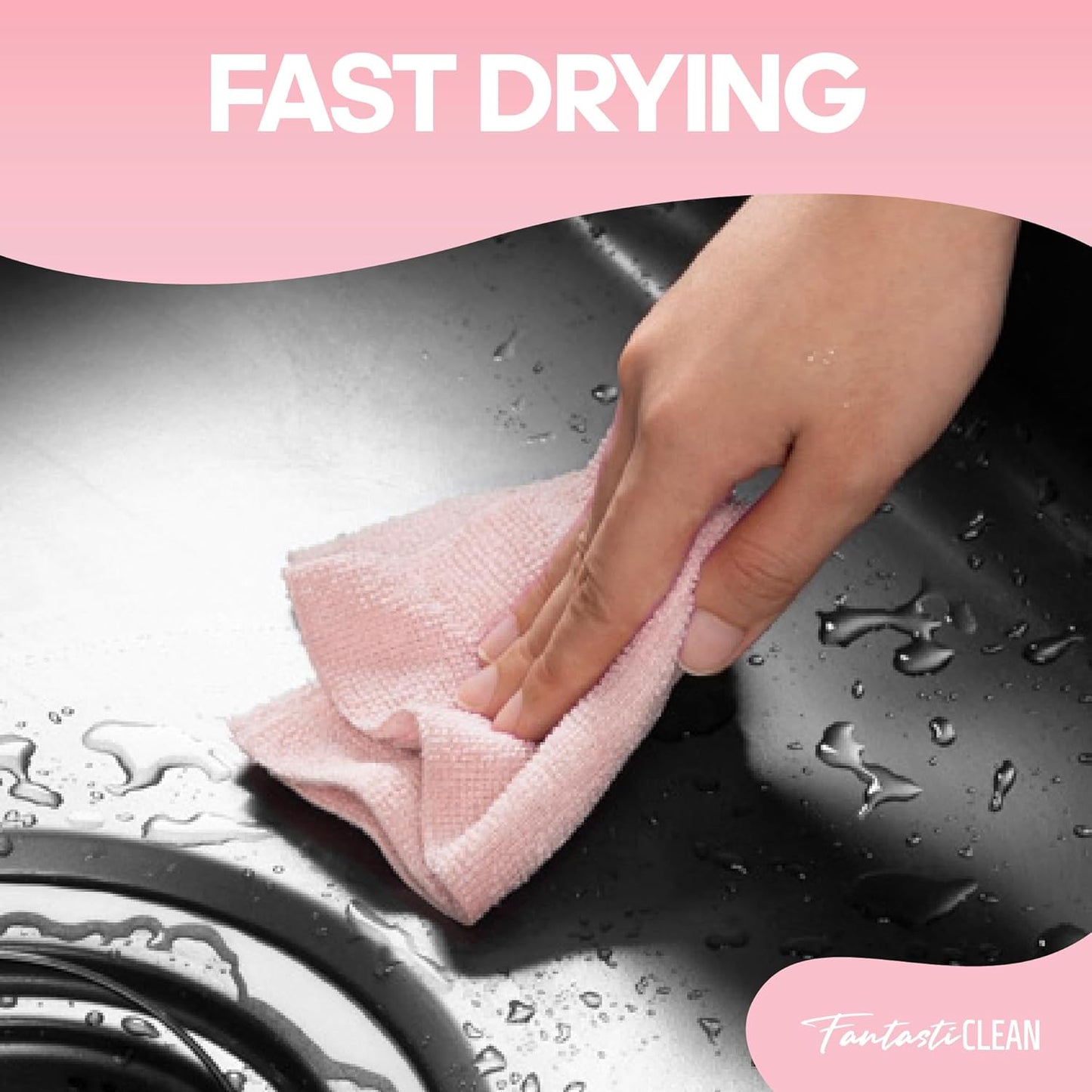 Fantasticlean Microfiber Cleaning Cloth Roll -60 Pack, Tear Away Paperless Towels, 8" x 8"