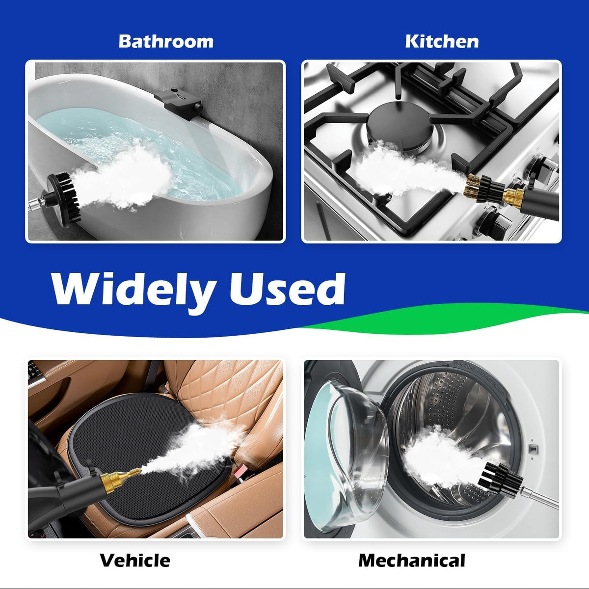 Handheld Steam Cleaner,2500W High Temperature High Pressure Steam Cleaner with 3 Brush Heads