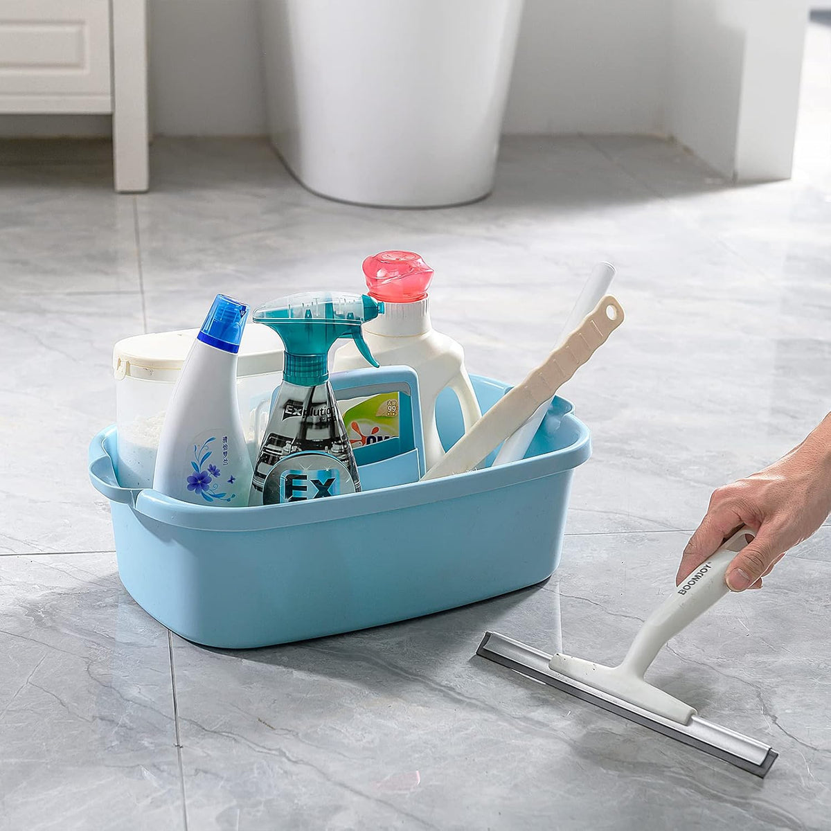 2 Pack Multi-Purpose Plastic Cleaning Caddy with Handle, Shower Caddy Organizer/Storage