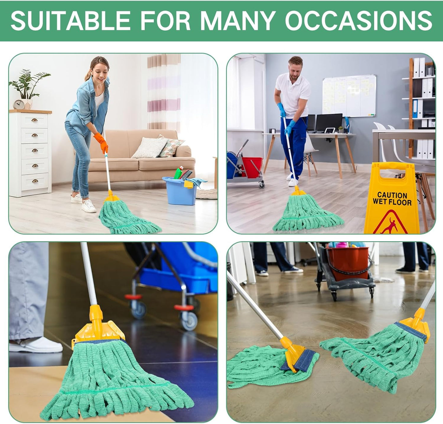 Lallisa 10 Pcs Commercial Mop Head Replacement Tube Microfiber Mop Heads for Floor Cleaning