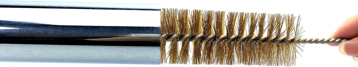 Pipe Cleaning Brush Set with Brass Bristles, 9 Piece Variety Pack for Auto Parts, Bottles,Tubes