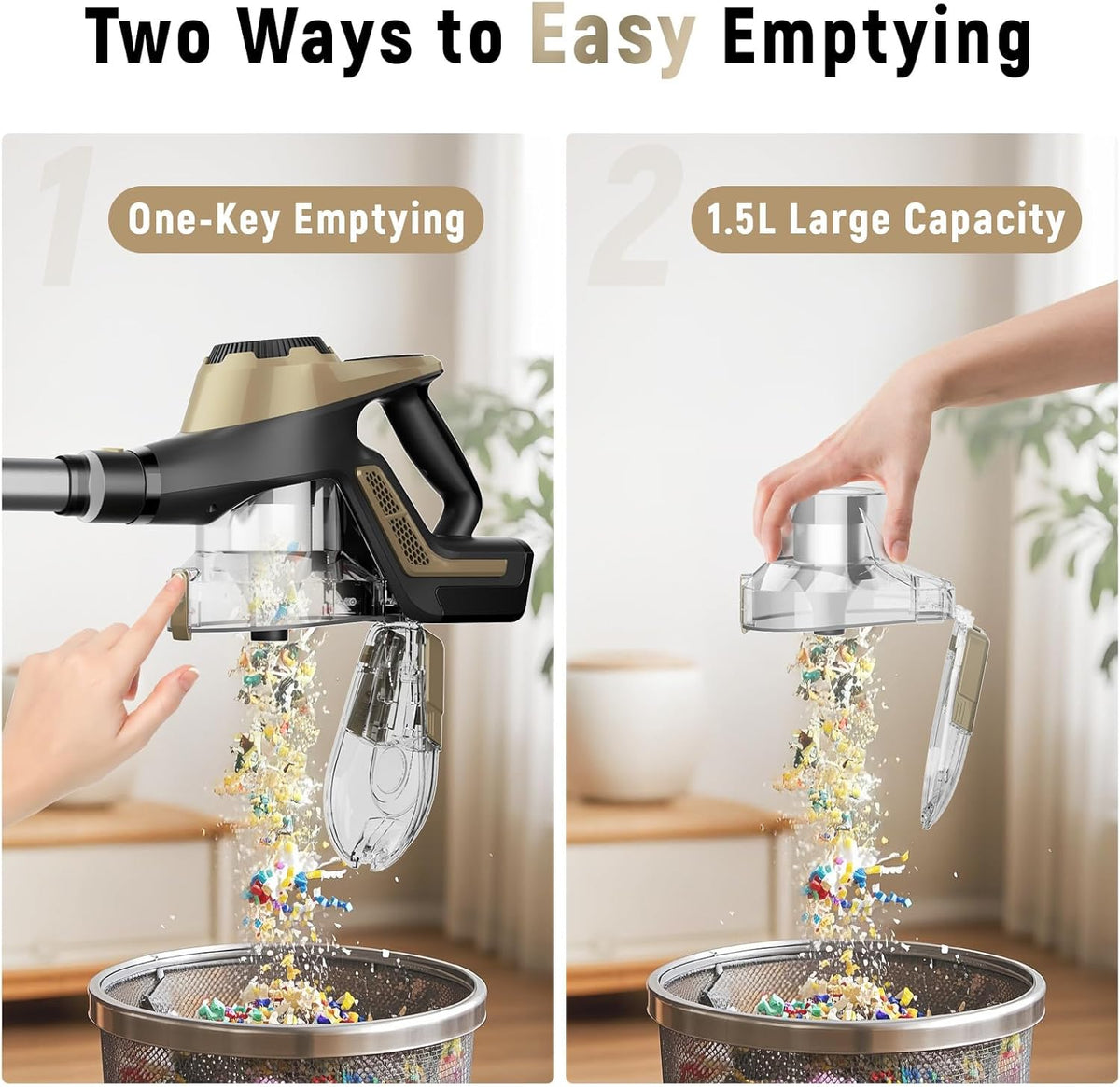 Cordless Vacuum Cleaner, 30Kpa Home Stick Vacuum, Smart Display & 1.5L Dust Cup, 55mins Max