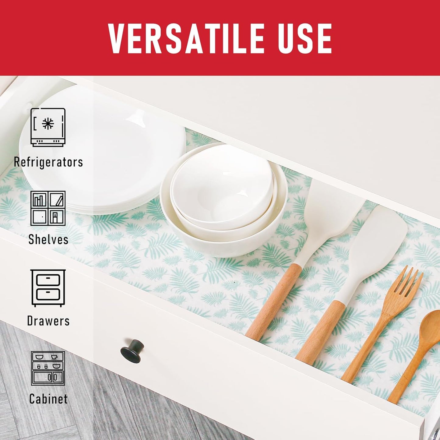 Cooyes Absorbent Refrigerator Liners, Non Slip Fridge Bin Liners and Mats Washable, Refrigerator