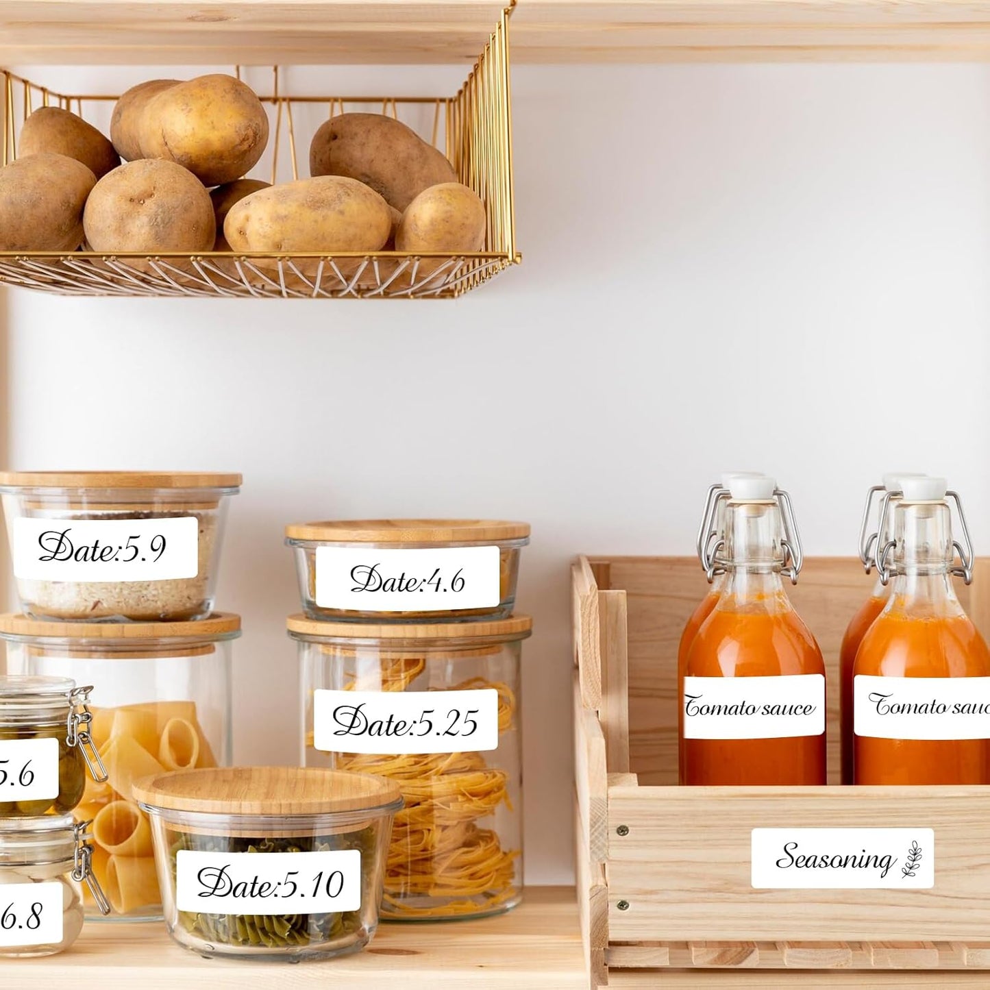 1000 Blank Removable Freezer Labels Water Oil Resistant with Perforation Line for Food Containers