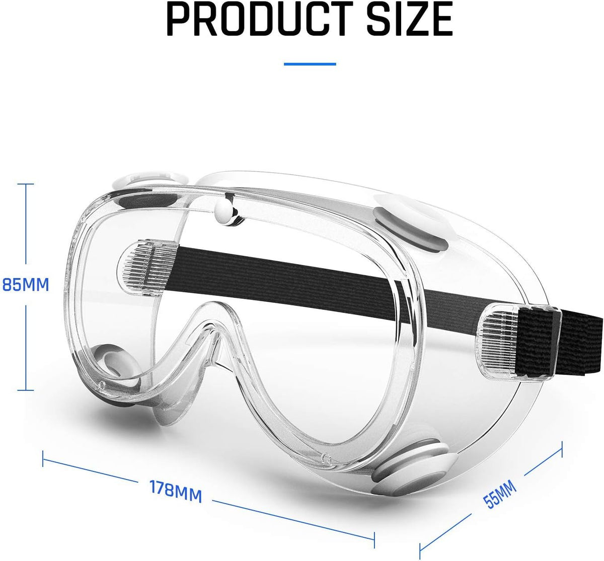 Safety Goggles Medical Goggles Fit Over Eyeglasses Anti-Fog Safety Glasses Clear Lab Goggles