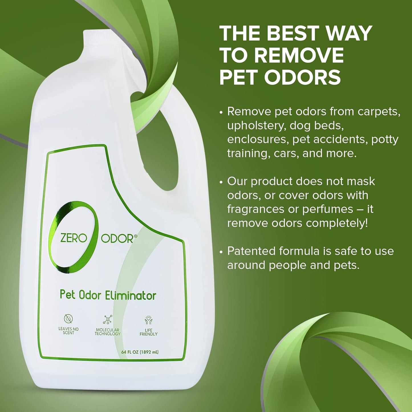 Zero Odor - Pet Odor Eliminator for strong odor, Eliminate Air & Surface Odors – Patented Molecular