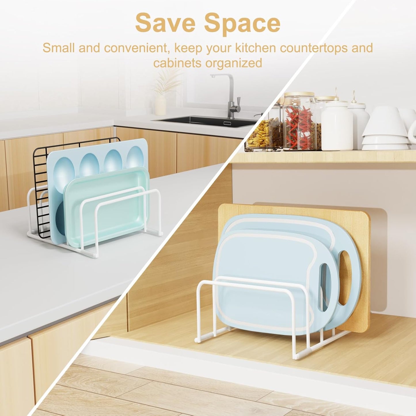 Cutting Board Organizer, 1Pcs Cutting Board Holder Rack Baking Cookie Pan Sheets Cooling Small