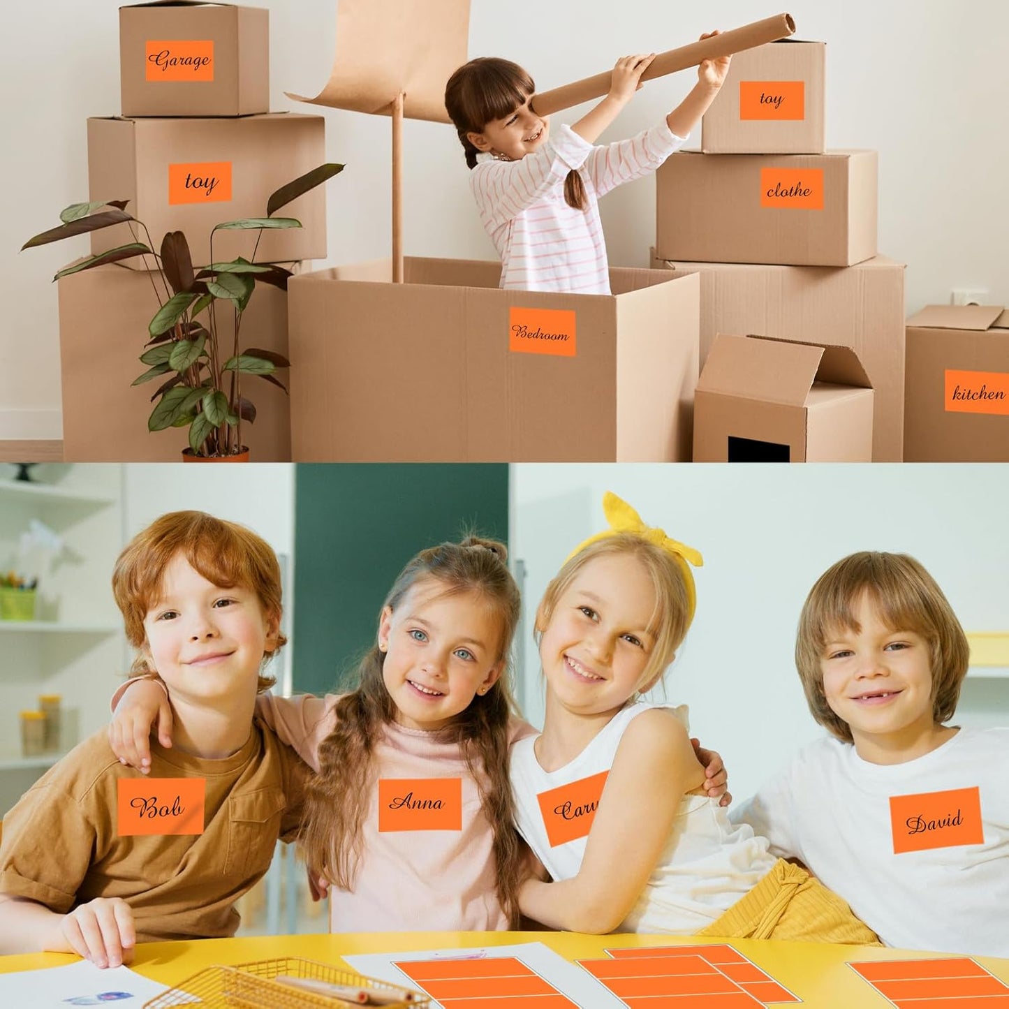 STARLIBOO Removable Colored Labels Stickers, 3X5 Inch Removable Large Label Stickers for Moving