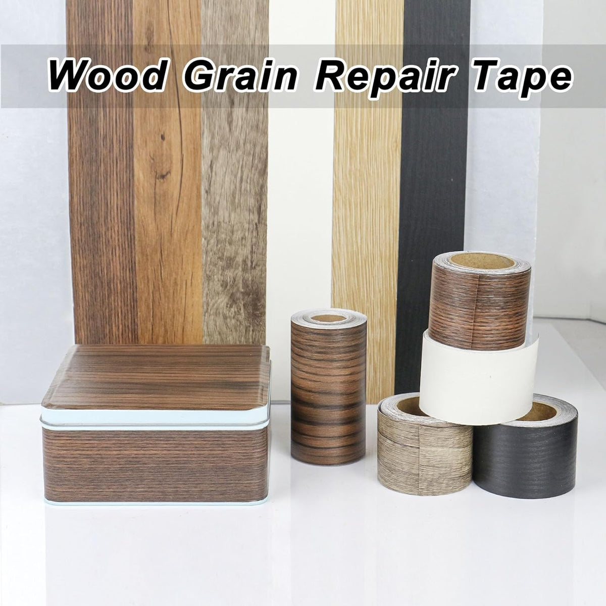 BOMEI PACK Wood Grain Repair Tape,Self Adhesive Repair Patch for Furniture, Floors, Cabinets