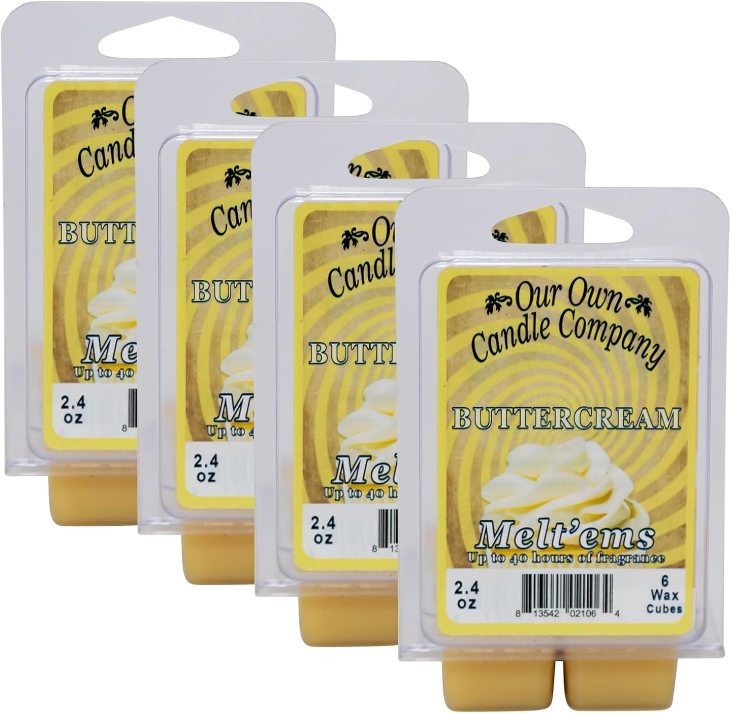 Our Own Candle Company Premium Wax Melt, Buttercream Scent, Handmade in The USA, 24 Cubes (4 Pack