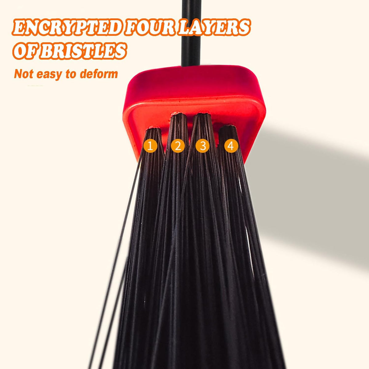 Heavy-Duty Adjustable Angle Broom with 56" Steel Handle - Ideal for Home, Garage, Kitchen