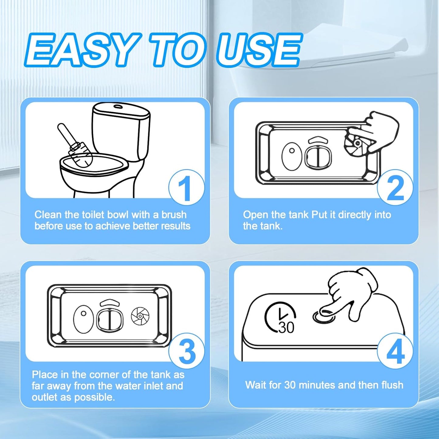 KIISIISO Toilet Bowl Cleaner Tablets 80 PACK, Automatic Bleach Toilet Tank Cleaners, Bathroom