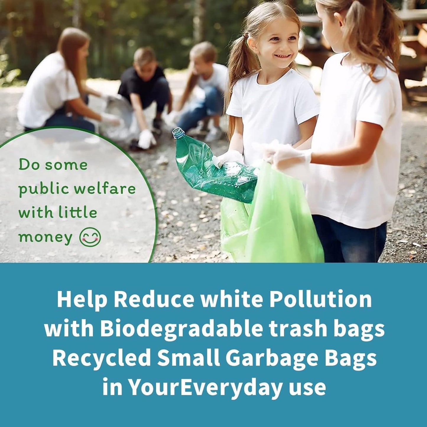 Small Trash Bags 1.2 Gallon 120 Counts Biodegradable Food Waste Bags, Mini 5L Garbage Bags Compost