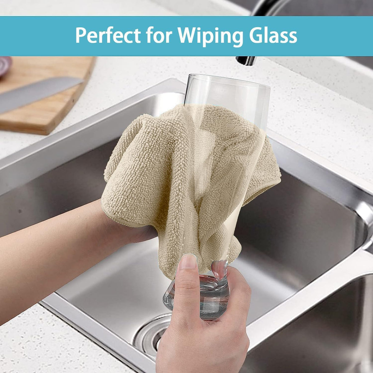 HOMEXCEL Brown Microfiber Cleaning Cloth, 50 Pack Cleaning Towels for Kitchen, Lint Free