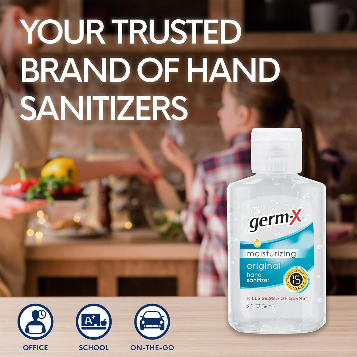 Germ-X Original Hand Sanitizer Gel, Mini Travel Size for On-The-Go, Display Pack, Back to School