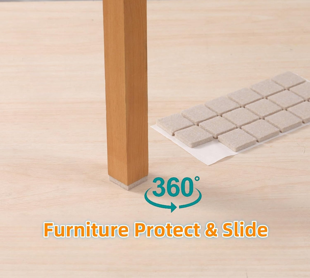 FURNIGEAR Felt Furniture Pads for Hardwood Floors - Self Adhesive Chair Felt Pads, Floor Protector