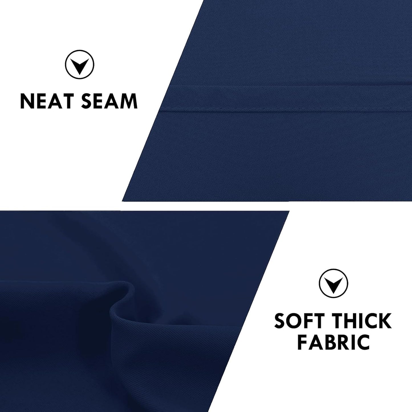 DWCN Navy Blue Blackout Curtains for Bedroom 72 Inches Long 2 Panels Set Window Drapes Thermal