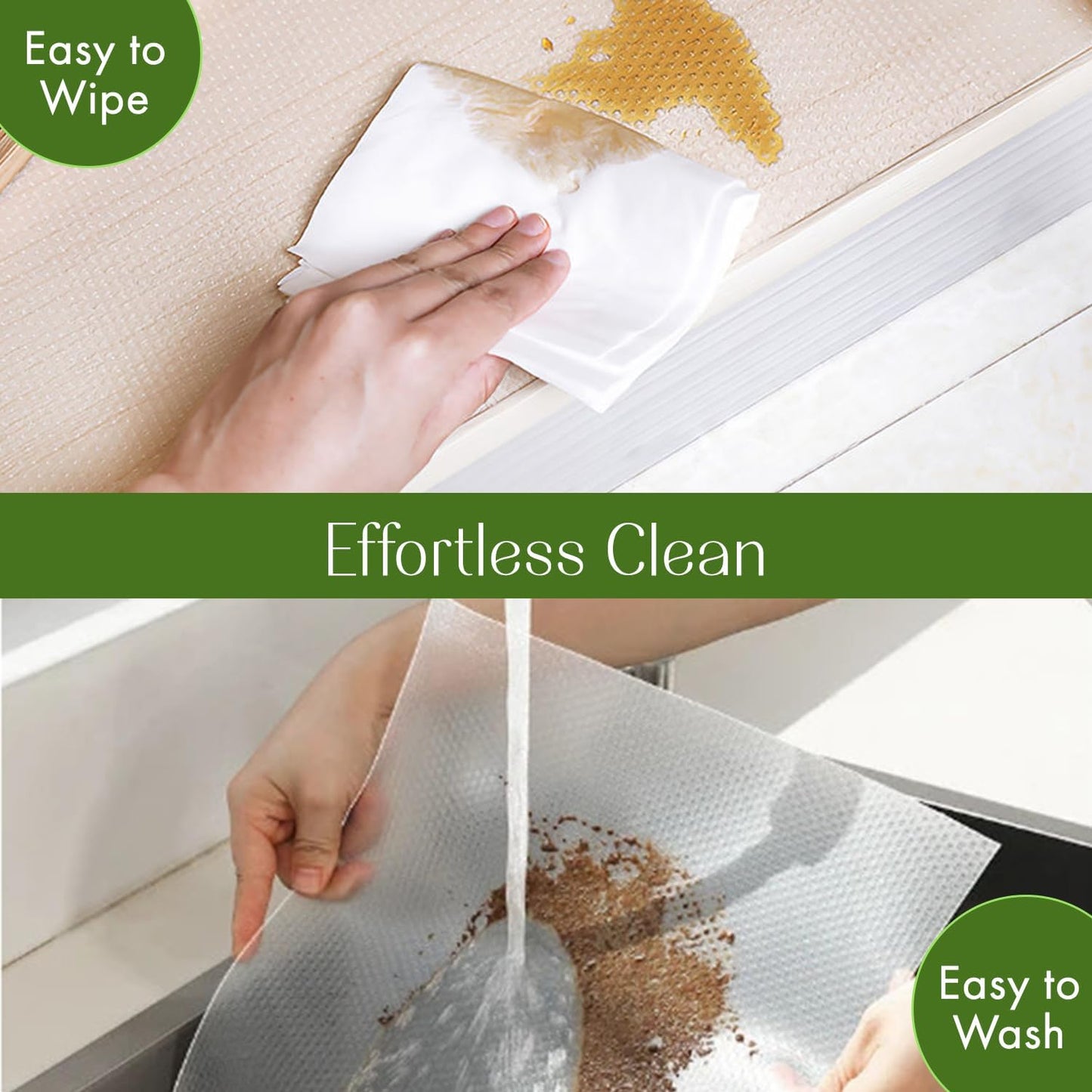 EVALAND 13.8" x 20 FT Non-Slip Shelf Liner, Non-Adhesive, BPA-Free, Waterproof Pantry Liner for