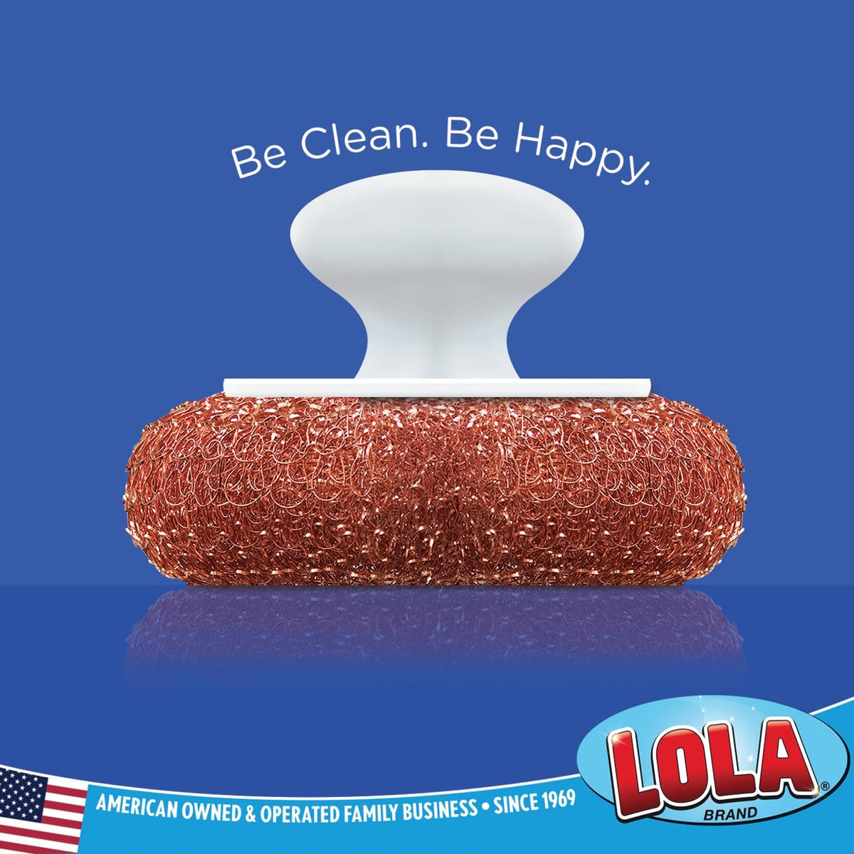LOLA Copper Mesh Scouring Pad w/Comfort Knob, 144 Pack, Heavy Duty Cleaning Pads, Knitted Wire