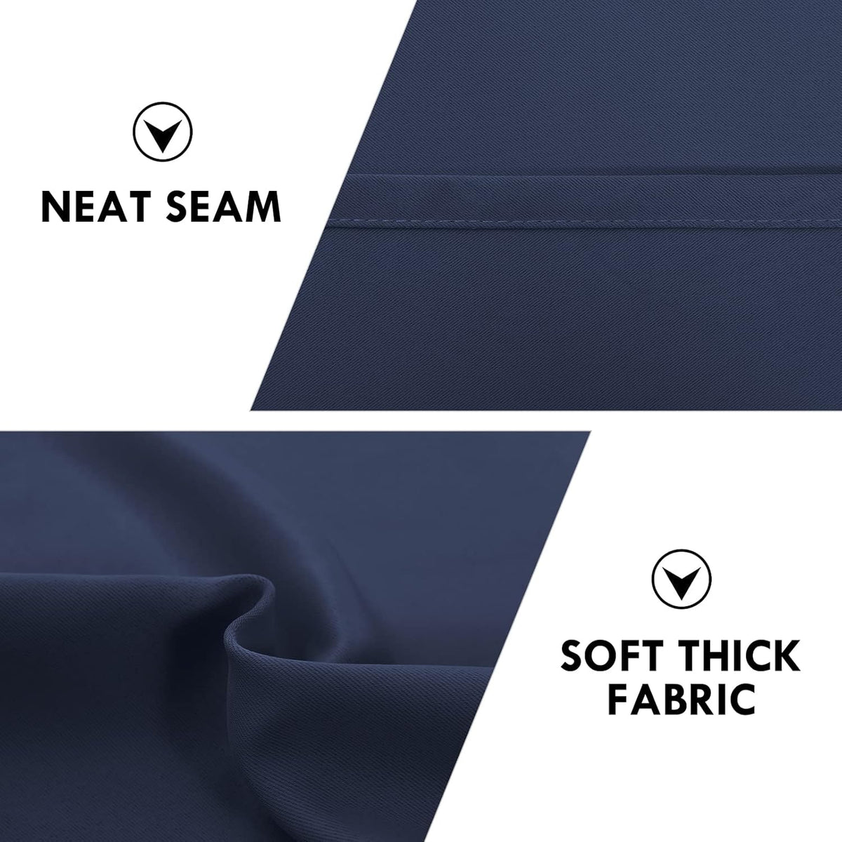 DWCN Navy Room Darkening Blackout Curtains - Thermal Insulated Privacy Energy Saving Window Curtain