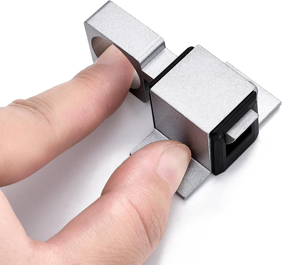 4 Packs Self-Closing Gate Latches, Silver Spring Door Lock, Aluminum Alloy Security Latch for