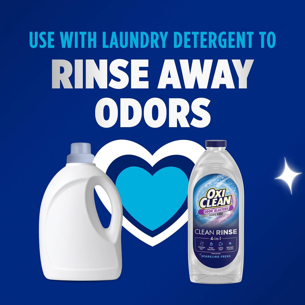 OxiClean Odor Blasters Fabric Rinse, 4-in-1 Clean Rinse Formula, Laundry Additive and Odor