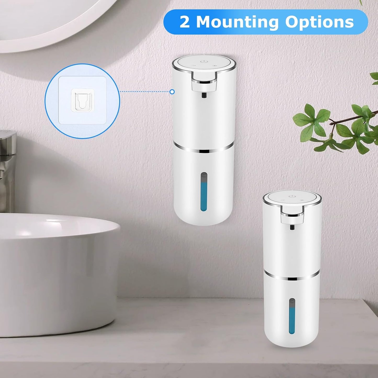2 Pack Automatic Soap Dispensers,12.8oz/380ml USB Touchless Automatic Foaming Soap