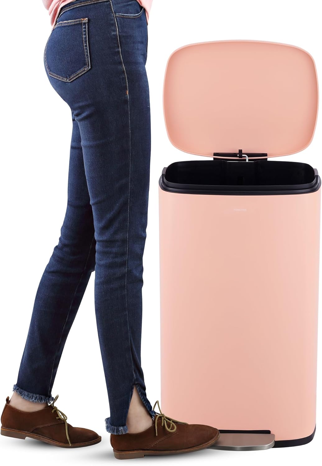 happimess HPM1011F Curtis 8-Gallon Step-Open Trash Can, Fingerprint Resistant, Modern, Minimalistic