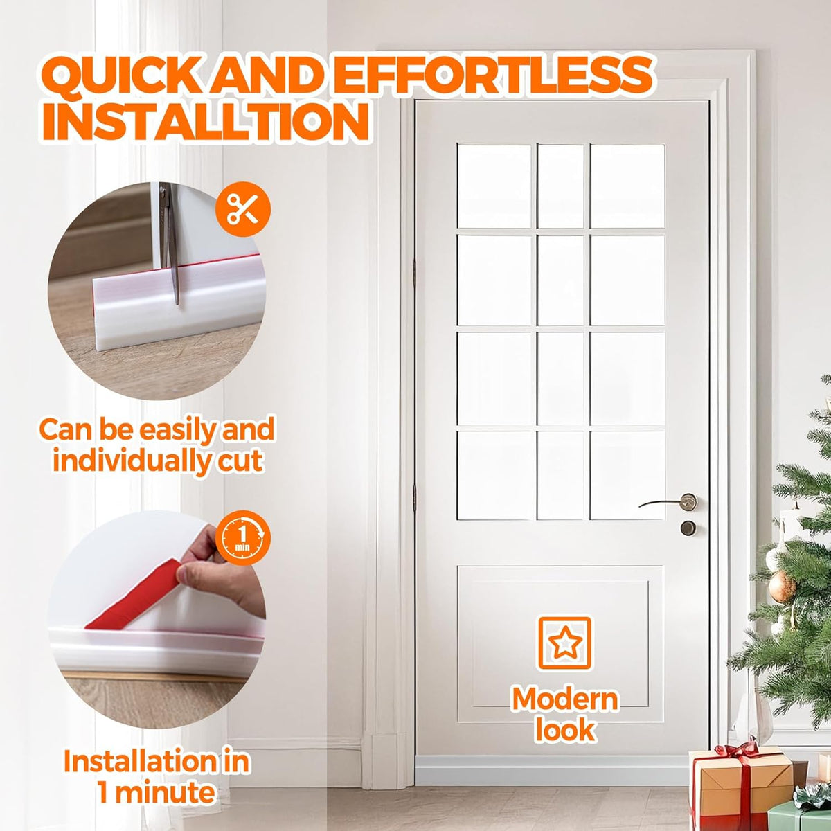 Holikme Door Draft Stopper Under Door Draft Blocker Insulator Doors Sweep Weather Stripping Noise