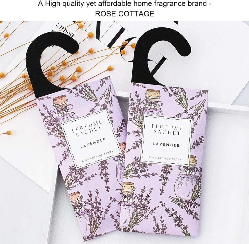ROSE COTTAGE Large 12 Packs Lavender Hanging Closet Deodorizer Air Freshener Long Lasting Scented