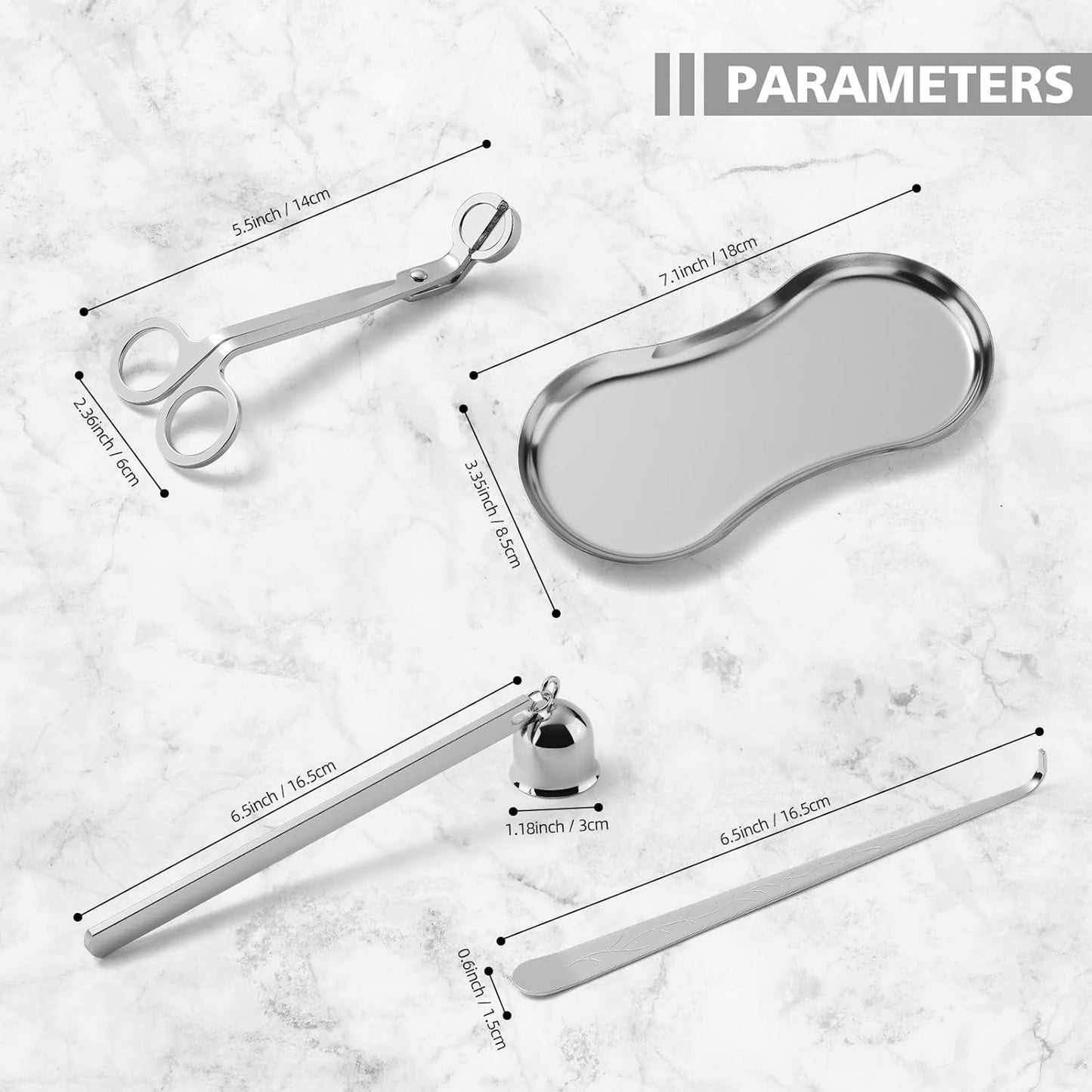 PATOISE 4 in 1 Candle Accessory Set, Candle Wick Trimmer Cutter, Candle Snuffer, Candle Wick Dipper