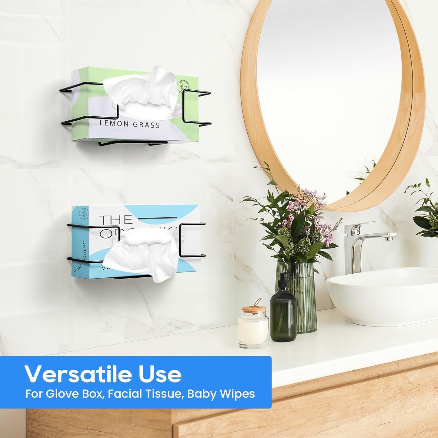 THYGIFTREE Glove Box Holder Wall Mount Dispenser, 2 Pack Metal Rack for Rubber Latex Disposable