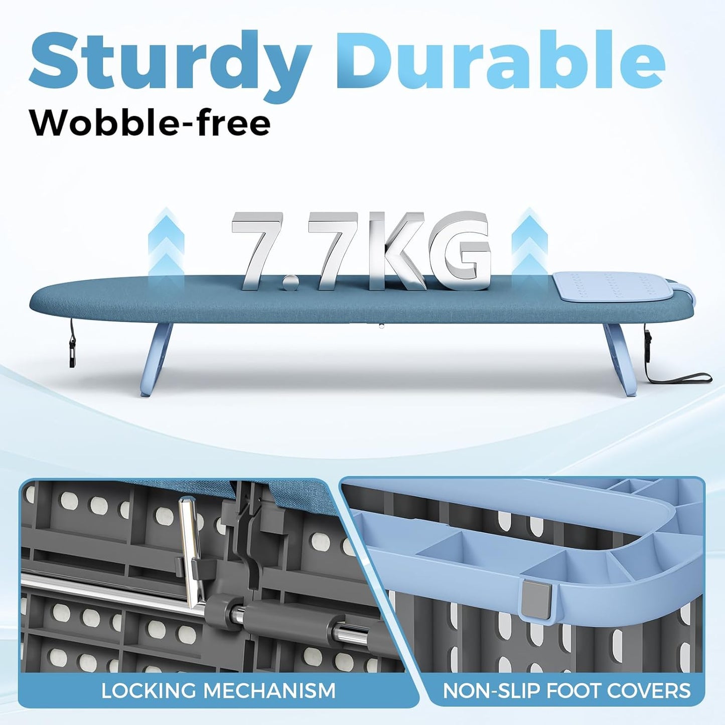 KINGBOARD Tabletop Ironing Board, Small Ironing Board with Iron Mat, Foldable Mini Iron Board, Easy
