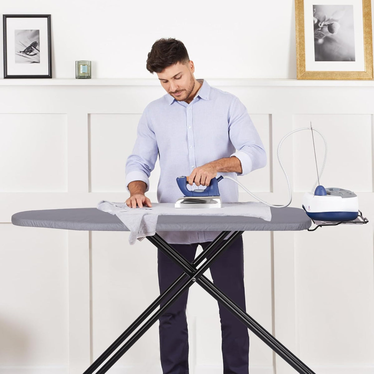 Deluxe Ironing Board with Heat Resistant Cover and Thicken Felt Pad, Heavy Sturdy Legs,Full Size