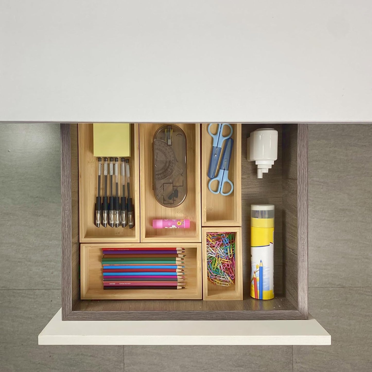 bamboo drawer organizer Set,expandable drawer dividers,wooden storage organizers,large trays for
