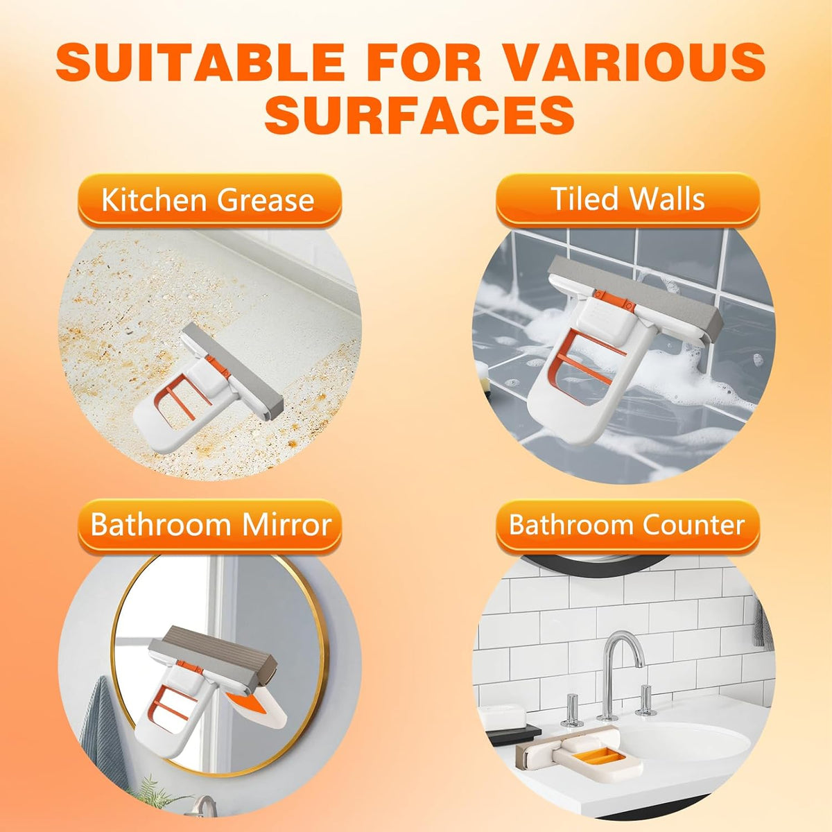 Mini Foldable Desktop Mop – Portable Sponge Mop for Small Spaces, Hand Mop for Bathroom, Kitchen
