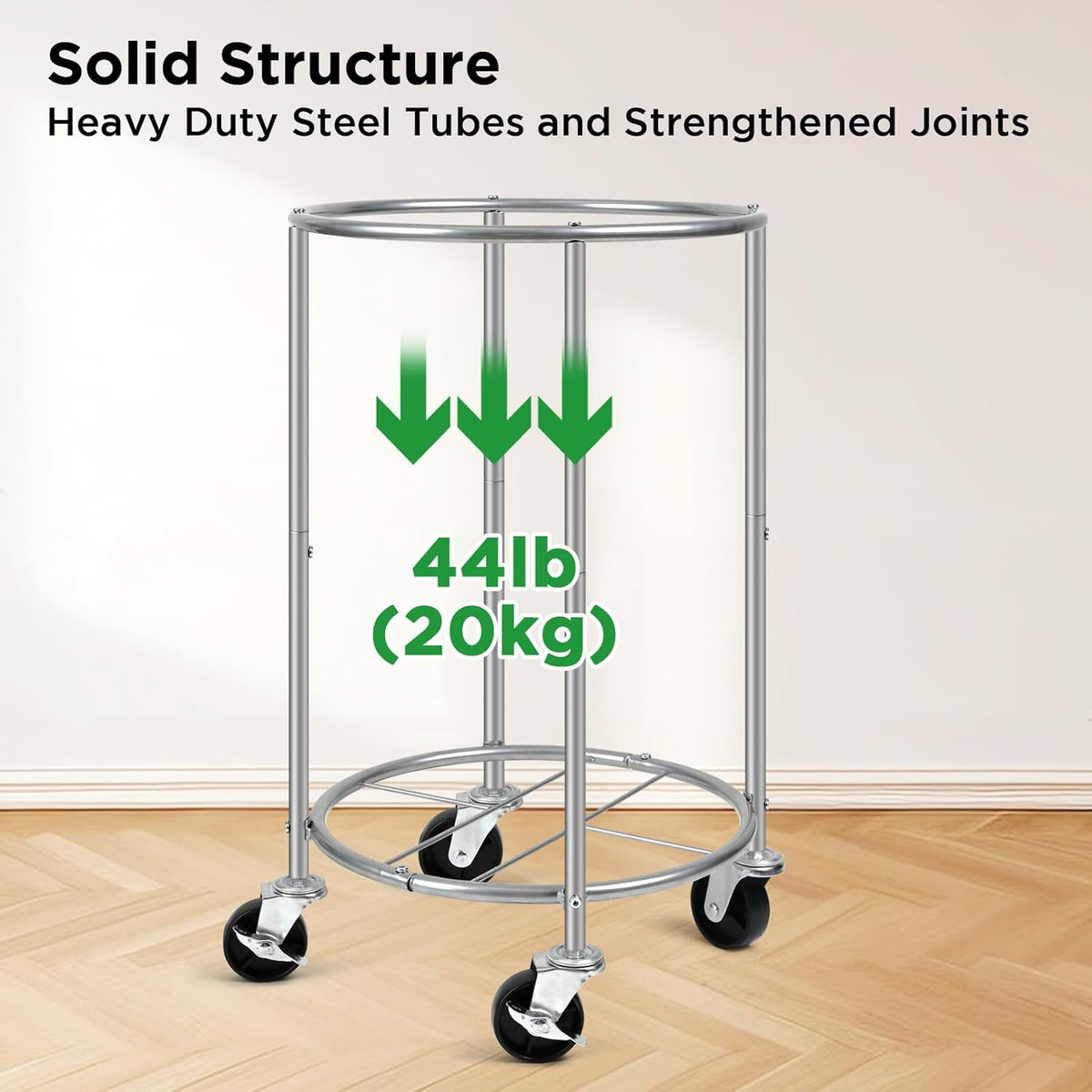 Laundry Hamper with Wheels, 100L Round Rolling Laundry Basket Sorter with Removable Bag, Clothes
