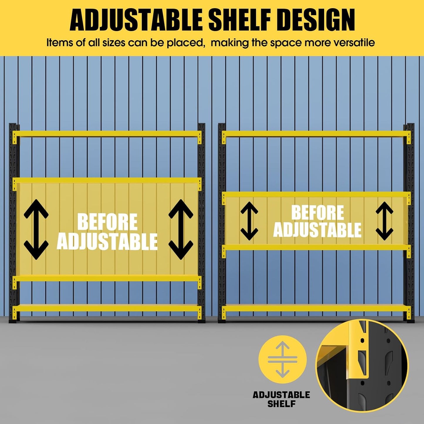 Storage Shelves Heavy Duty, Metal Garage Shelving Units, 4 Tier Storage Rack Shelf, Steel