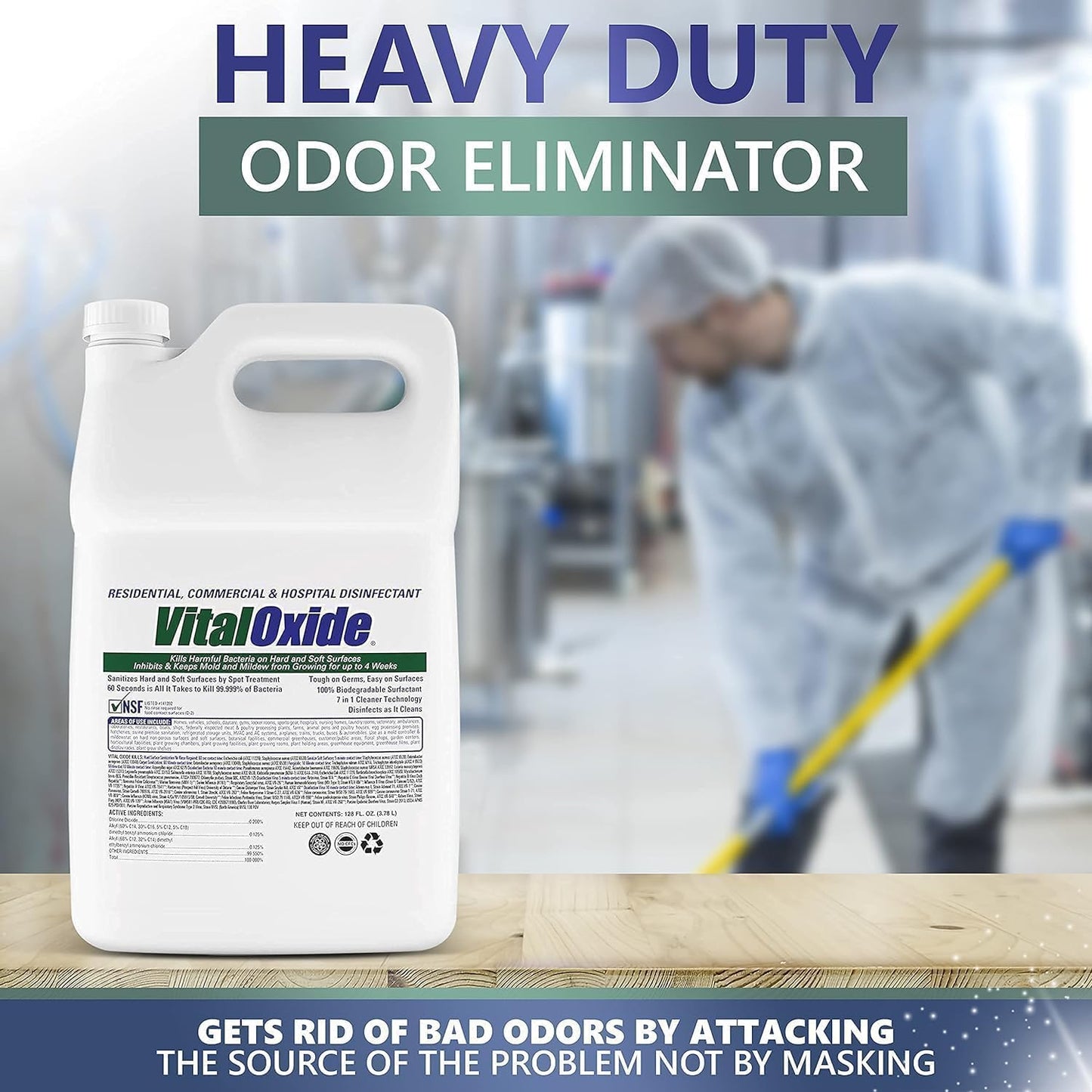 Vital Oxide Disinfectant, Deodorizer, Cleaner, Food-Contact Sanitizer, Virucide – (EPA registration